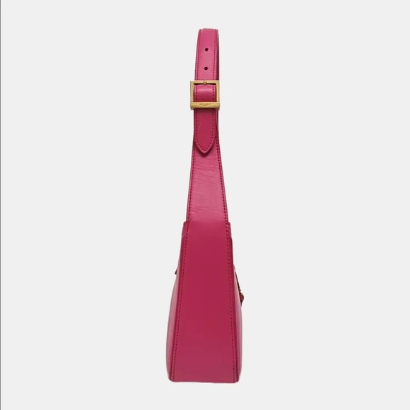 Yves Saint Laurent Fuchsia Shoulder Bag with Gold Accents - Picture 3 of 5